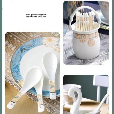 BỘ BÁT ĐŨA SỨ XƯƠNG CAO CẤP - HOA CÚC